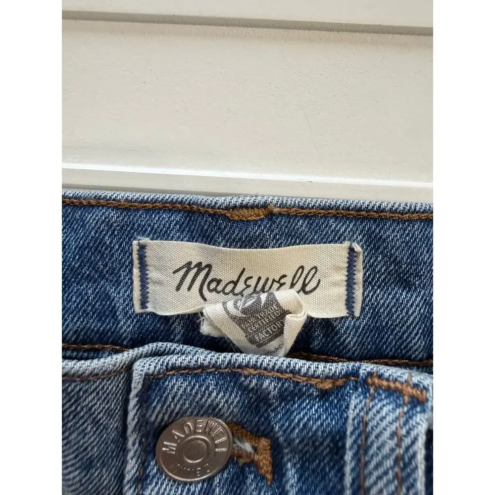 Madwell Womens Sz 28 The Perfect Jean Short Blue Denim Distressed Shorts